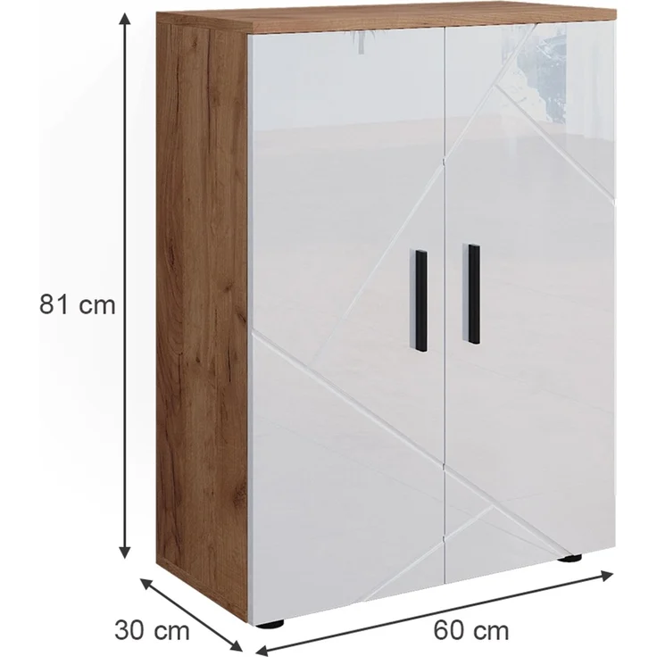 Vicco 'Irma' Midischrank, Holz, 81 x 30 x 60 cm, Eiche – Bild 3