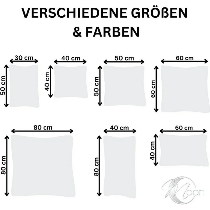 MOON Heimtextilien Kissenbezug / Seitenschläferkissenbezug 2er Pack MOON-Luxury Linon 100% Baumwolle, Linon – Bild 2