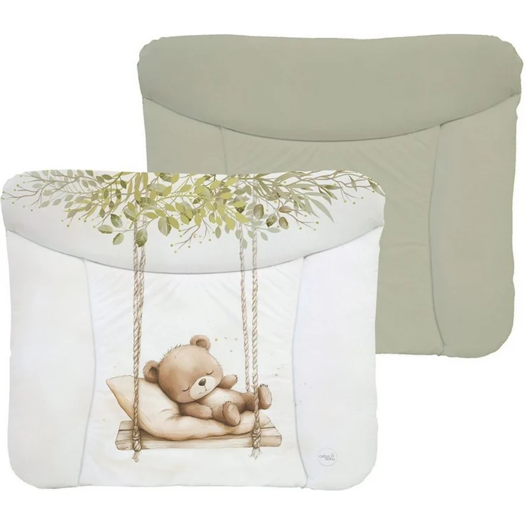 Ceba Baby® weiche Wickelauflage 75x72 cm - Baby Wickelunterlage- Wickeltischauflage für Junge und Mädchen - Wasserdicht, abwaschbar - OEKO-TEX® Standard 100 - Made in EU - Teddybär auf der Schaukel – Bild 2