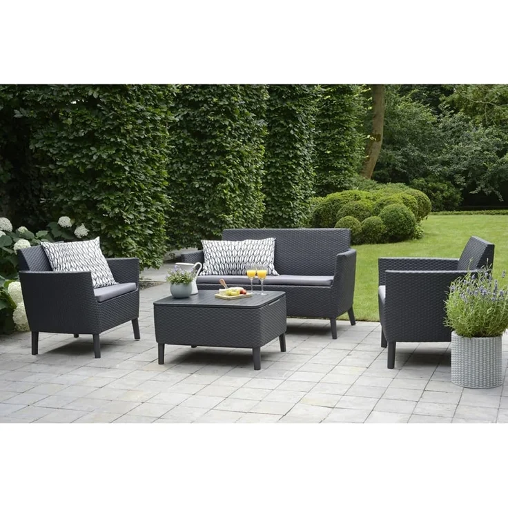Keter 8-tlg. Garten-Sofagarnitur Salemo Graphitgrau 236629 419999 – Bild 3