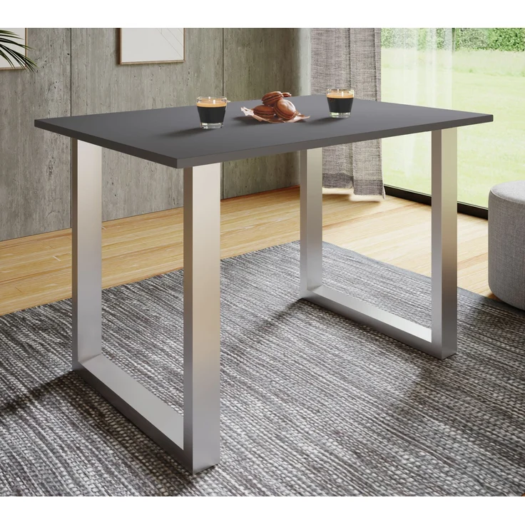 VCM Esstisch Xona 919658 Silber / Anthrazit H. 76 x B. 110 x T. 50 cm – Bild 2