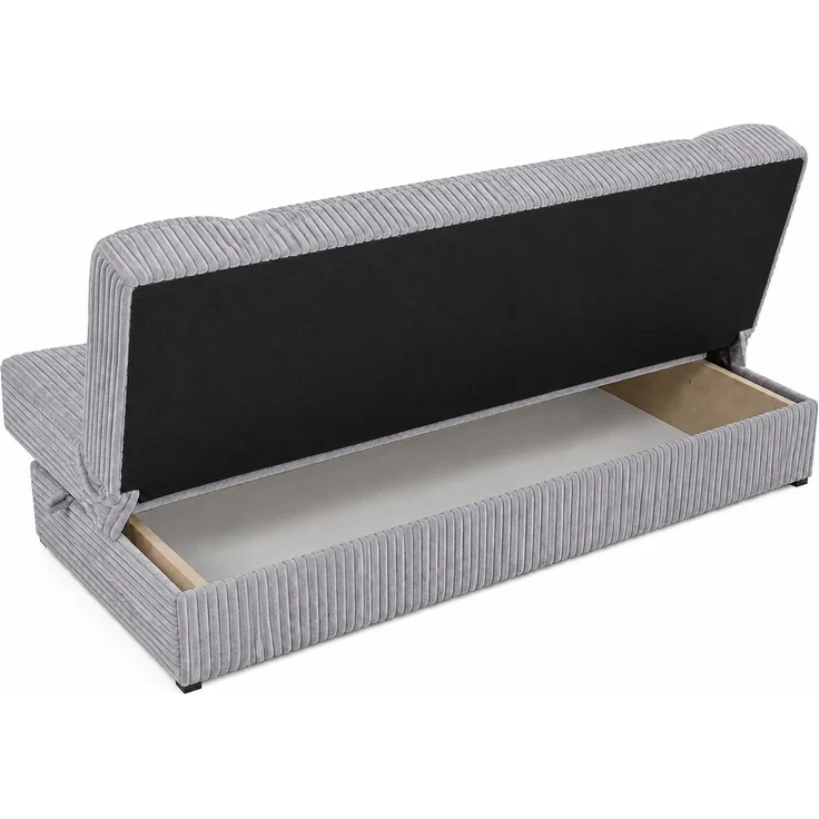 KRISAN MÖBEL Sofa MONO in Hellgrau 192 x 93 x 85 cm, elegantes Schlafsofa mit Bettfunktion und Bettkasten, Farbe: Hellgrau – Bild 3