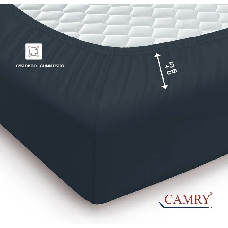 Camry Spannbettlaken CLASSIC Jersey 100% Baumwolle Spannbetttuch atmungsaktiv Gummizug, Jersey Baumwolle, Gummizug: rundum, 100% Baumwolle, alle Matratzenhöhen, atmungsaktiv, pflegeleicht – Bild 3