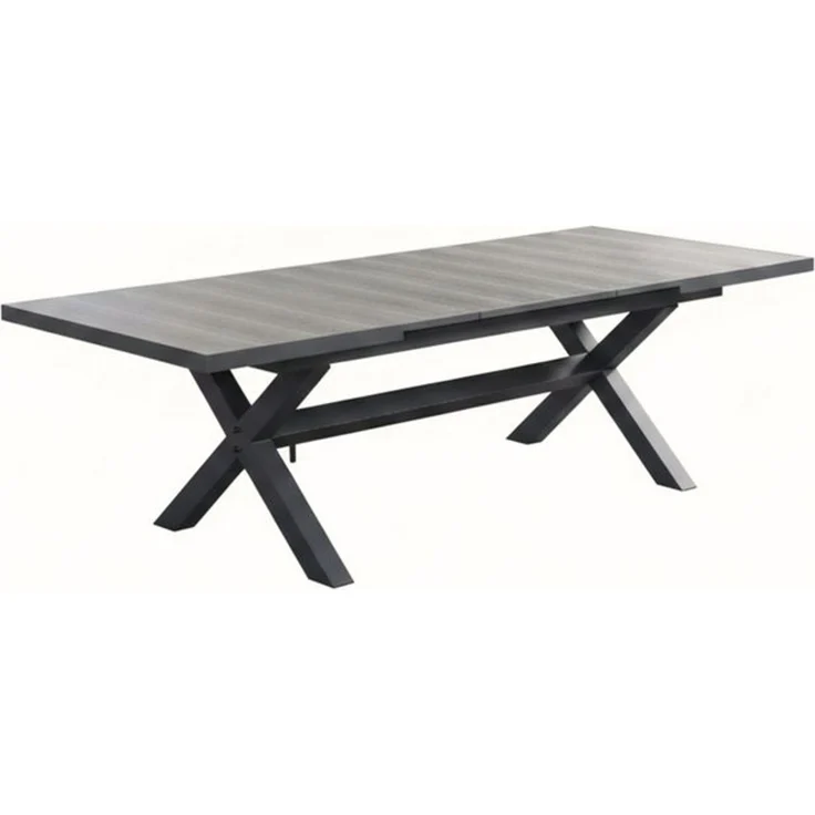 osoltus Gartentisch Alu Ausziehtisch Keramikfliesen 202/263 x 101 cm Dunkelgrau – Bild 4