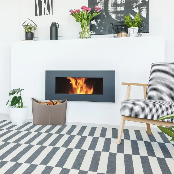 Relaxdays Grauer Holzkorb Kunstleder – Bild 2