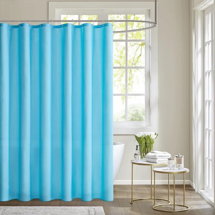 MIULEE Duschvorhang 200x240cm Blau Wasserdicht Antischimmel Textil Waschbar – Bild 2