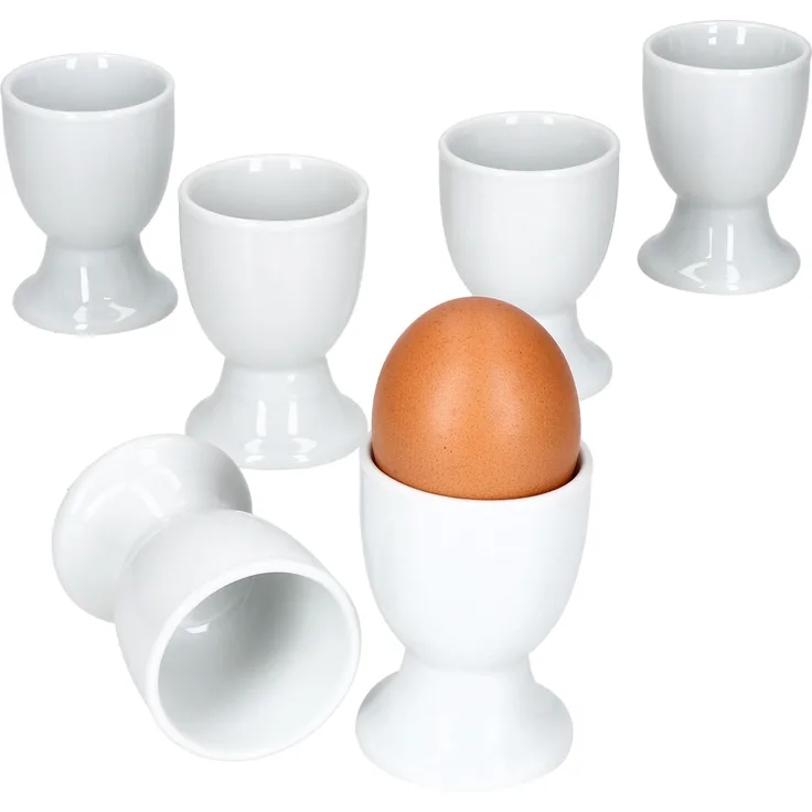 6er Set Lotta Eierbecher weiß Porzellan für 6 Personen