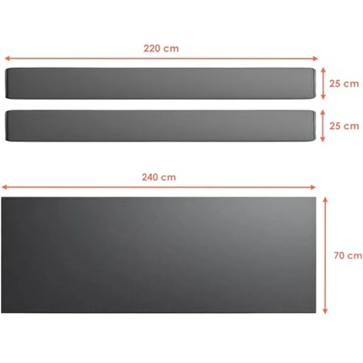 Spetebo Bierzeltgarnitur Universal Auflagenset gepolstert anthrazit - 3-teilig, (Packung, 3-tlg, 2 Auflagen, 1 Tischdecke), Set aus 2 Bankauflagen mit Haltegurten und 1 Tischdecke – Bild 2