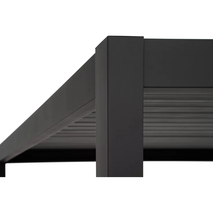 LECO Lamellenpergola DELUXE, Aluminium-Lamellen und Aluminium-Profile anthrazit, 4x3 m – Bild 3