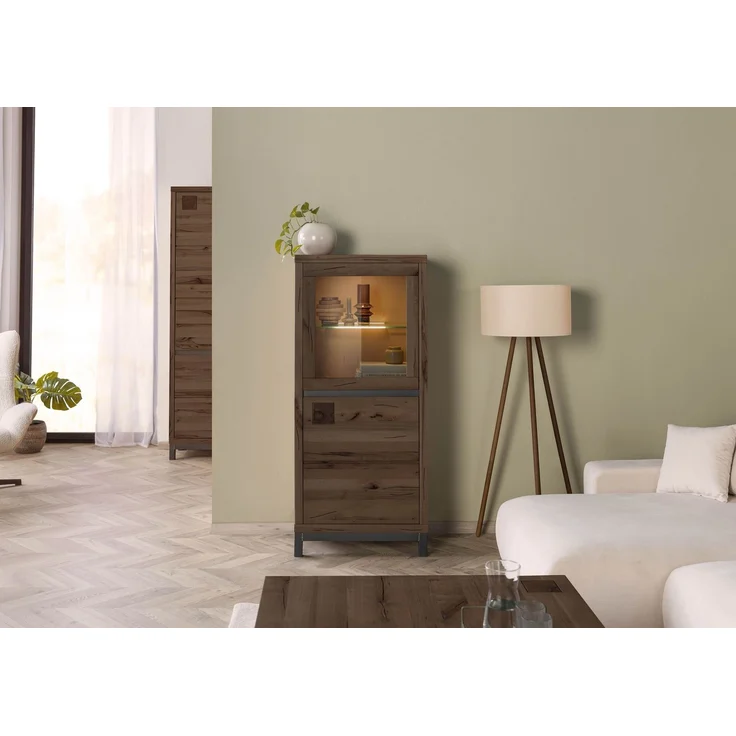 Vitrine Kernbuche 65 x 40 x 148 tabacco braun geölt VILLANDERS #204 – Bild 9