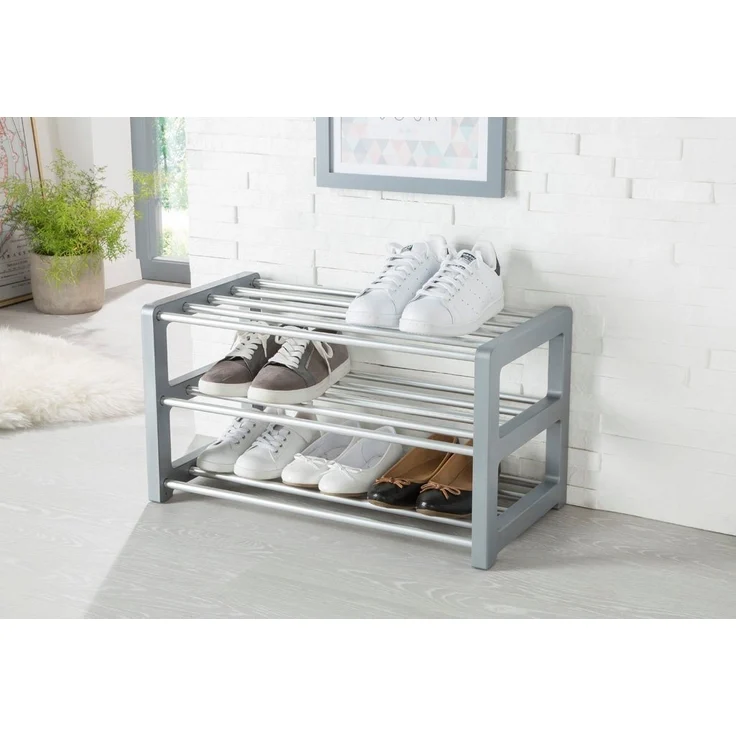 Ruco Schuhregal, Aluminium, 3 Etagen für bis zu 9 Paar Schuhe – Bild 3