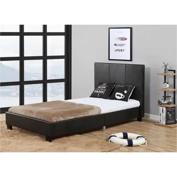 HTI-Living Bett Fina, Doppelbett 140 x 200 cm, schwarzes Holzgestell inkl. Lattenrost, Belastbarkeit bis 200 kg