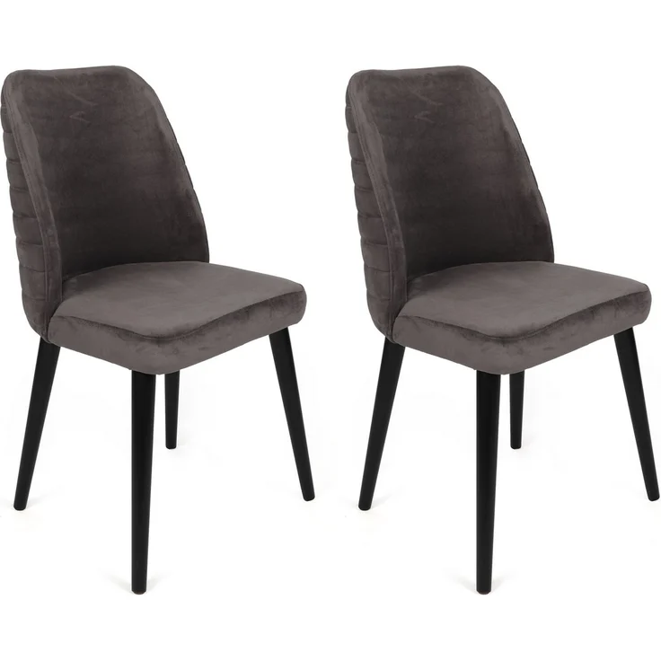 Skye Decor 'Tutku-301 V2' Stuhlset (2-teilig), Anthrazit / Schwarz, 50 x 90 x 49 cm – Bild 1