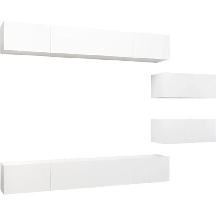 vidaXL 6-tlg. TV-Schrank-Set Weiß Spanplatte [3078728]