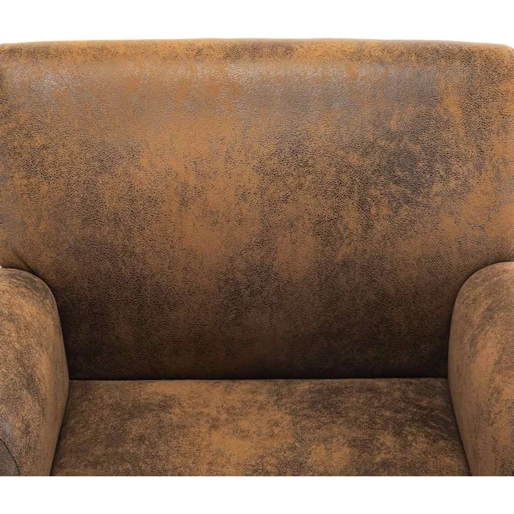 Sofasessel Relaxsessel Braun 70x69x72 cm Wildlederimitat – Bild 6