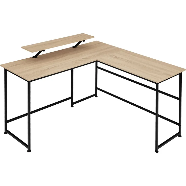 tectake Schreibtisch Melrose (1-St, 1 tlg), Rustikaler Eckschreibtisch im schlichten Industrie-Stil