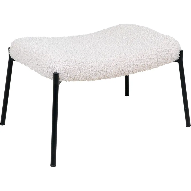 Fußhocker >Glasgow< in Weiss, Stoff - 61x36x41cm (BxHxT)