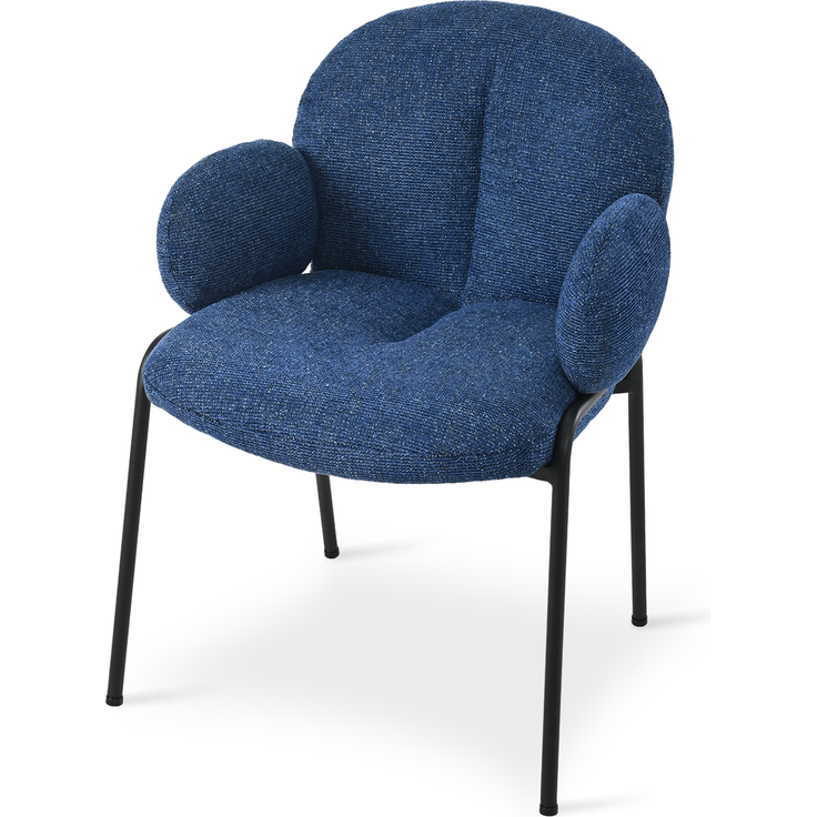 GOEURVANT 1235 Esszimmerstühle 2er-Set mit Armlehnen, Polsterstühle, Chenille - Blau – Bild 4