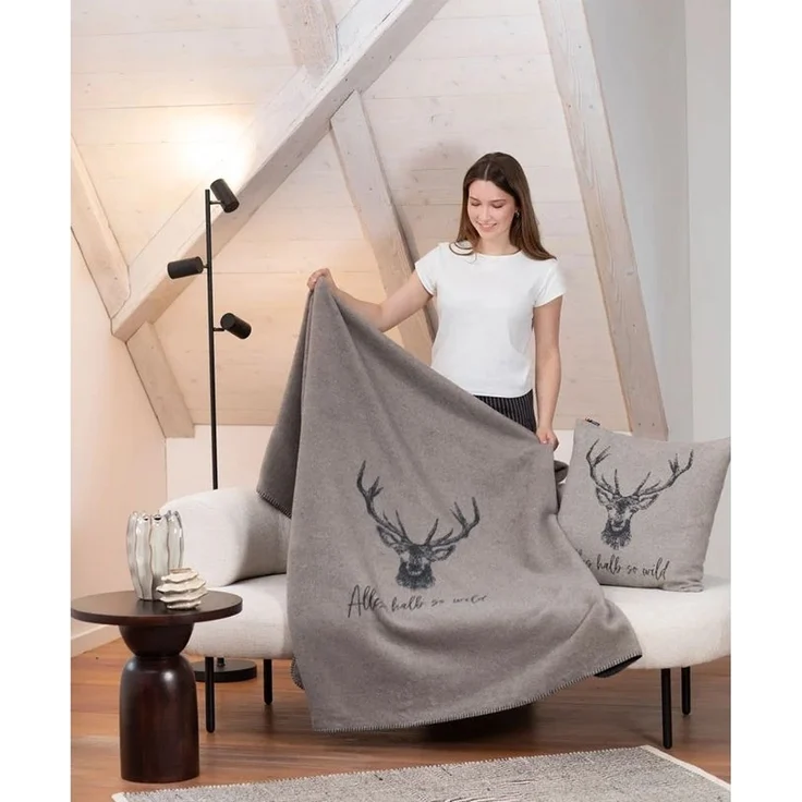 Fussenegger Wohndecke Savona Alles halb so Wild filz 150x200 – Bild 2