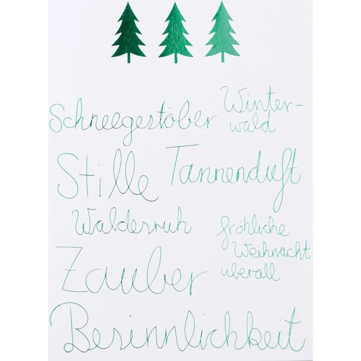 Räder Weihnachtswörterkarte Tannen Schneegestöber
