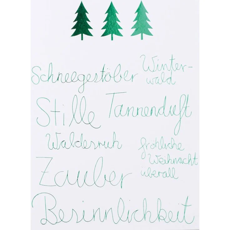 Räder Weihnachtswörterkarte Tannen Schneegestöber