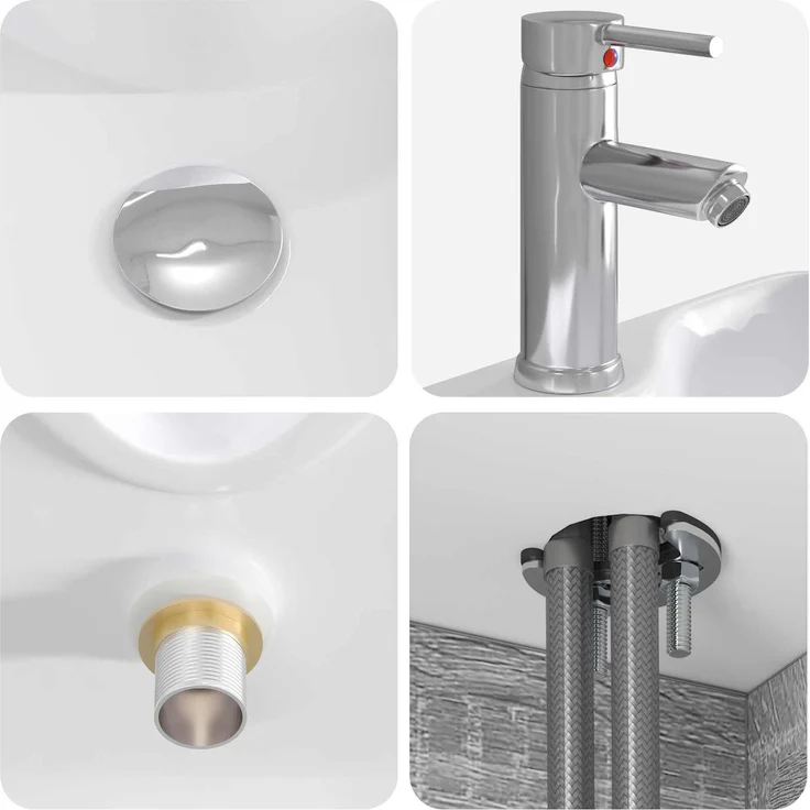 vidaXL Badezimmerschrank-Set 2 stk. Grau Sonoma 79,5 x 41 x 79,5 cm 3404060 – Bild 8