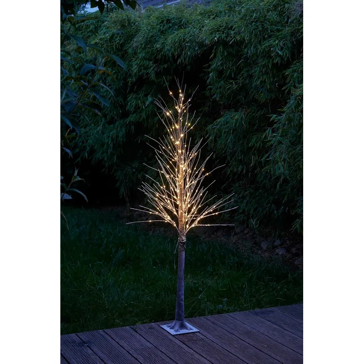 Northpoint LED Baum 150 cm Schneeverzierung 240 Warmweiße LEDs 5m Kabel & Timer-Funktion