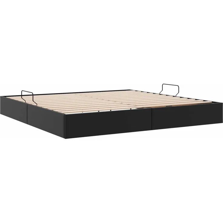 vidaXL Ottoman Bettgestell Schwarz 200 x 200 cm Kunstleder 3442786 – Bild 5