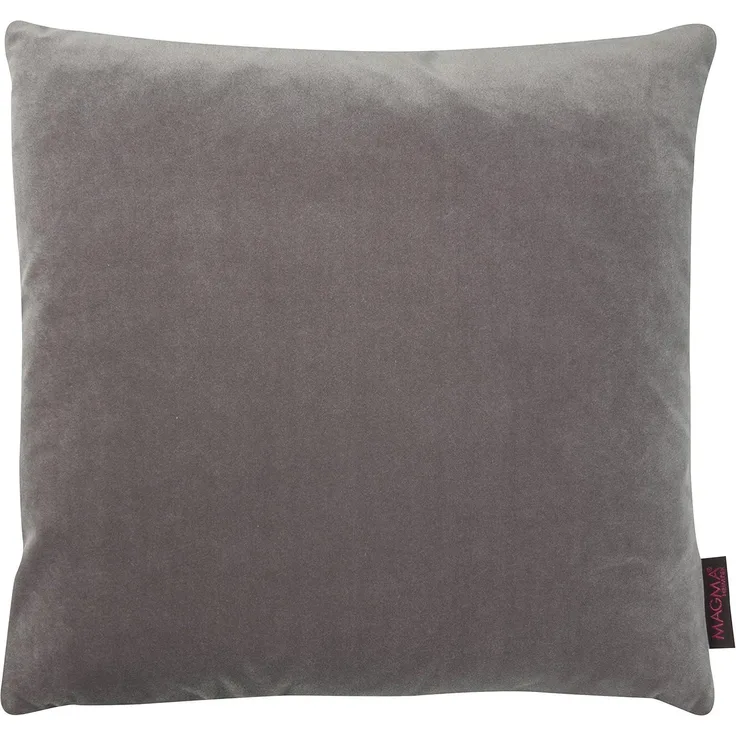 Magma Kissenhülle 40x40 cm Uni Einfarbig Samt Granit
