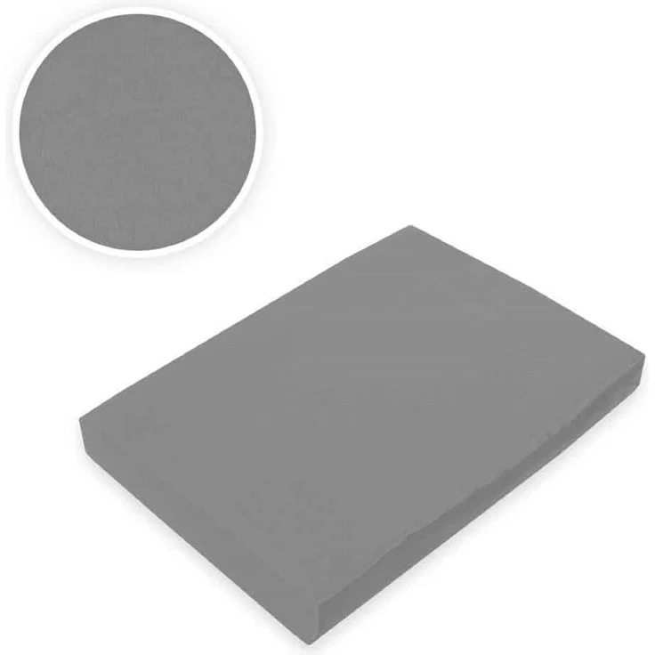 Topper Jersey Spannbettlaken 180x200 cm Grau – Bild 2