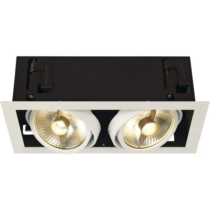SLV No. 115551 KADUX 2 QAPR111 Einbauleuchte 2-flammig eckig weiß max. 2x75W