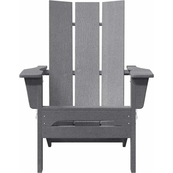 vidaXL Klappbarer Adirondack-Stuhl Hellgrau 80,5 x 74,5 x 92 cm HDPE 42006620 – Bild 3
