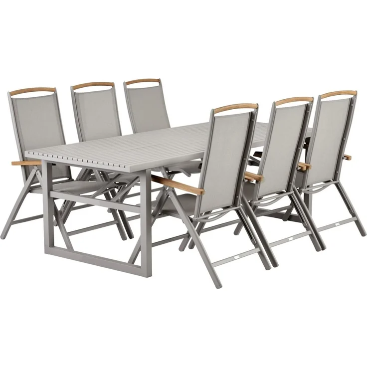Gartenesstisch Vevi aus Aluminium, modern, beige, für 6–8 Personen, 230x95 cm – Bild 7