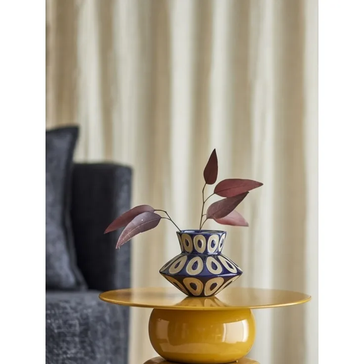 BLOOMINGVILLE Bashir Vase Blau Steingut