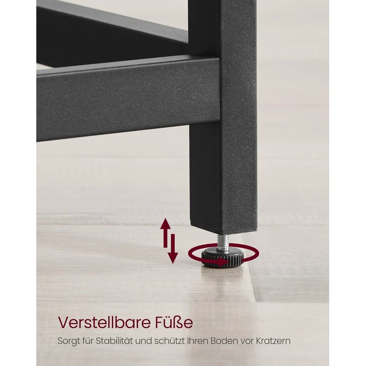 VASAGLE Eckschreibtisch, L-förmiger Computertisch, 149 x 149 x 76 cm, platzsparender Bürotisch, Homeoffice, Gaming, Greige meliert-tintenschwarz LWD073B02 – Bild 7