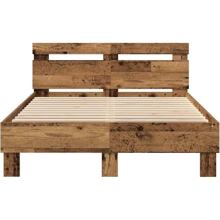 vidaXL Bettrahmen mit Kopfteil Altholz 120 x 200 cm Holzwerkstoff 3333948 – Bild 5
