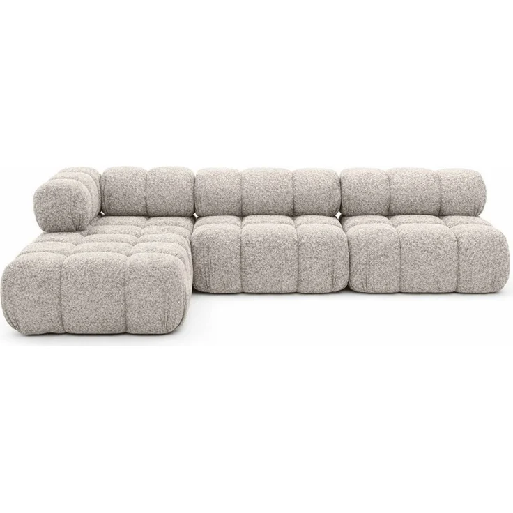 Kaiser Möbel Ecksofa L-form, Wohnlandschaft für Wohnzimmer, Bouclé-Stoff Abriamo, Selia, Ecksofa, Modernes L-Design,Weiche, abgerundete Formen,Trendiger Bouclé-Stoff