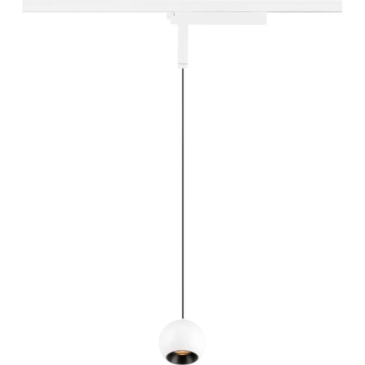 SLV LIGHT EYE® 2.0, 1~ Pendelleuchte, Pendellänge 200 cm, 2700 K, 30°,, weiß / schwarz - Leuchten mit 1 Phasen Adapter