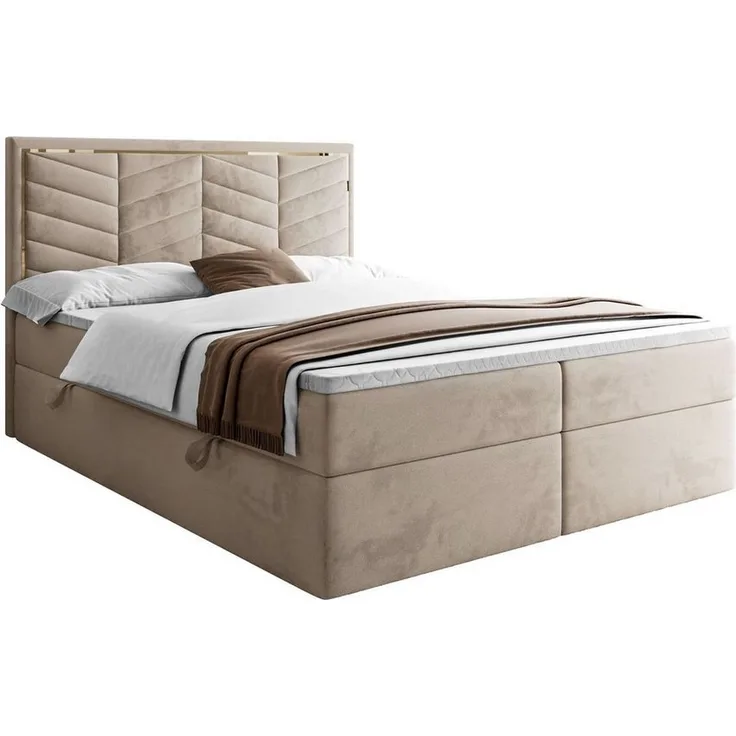 Lookway Boxspringbett AURORA mit Bettkasten und Topper (Bett mit topper)
