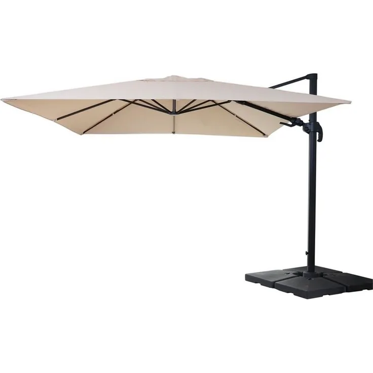 MCW Ampelschirm MCW-A96-15, LxB: 300x400 cm, Mit 5-facher Höhen-/ Neigungswinkelverstellung, Windwiderstandsklasse2