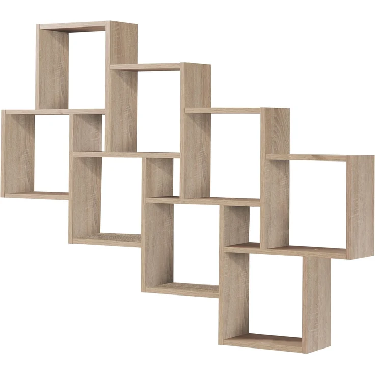 Wandregal >LAURIO 3< in Eiche Dekor - 94,5x120,8x15,7cm (BxHxT) – Bild 2