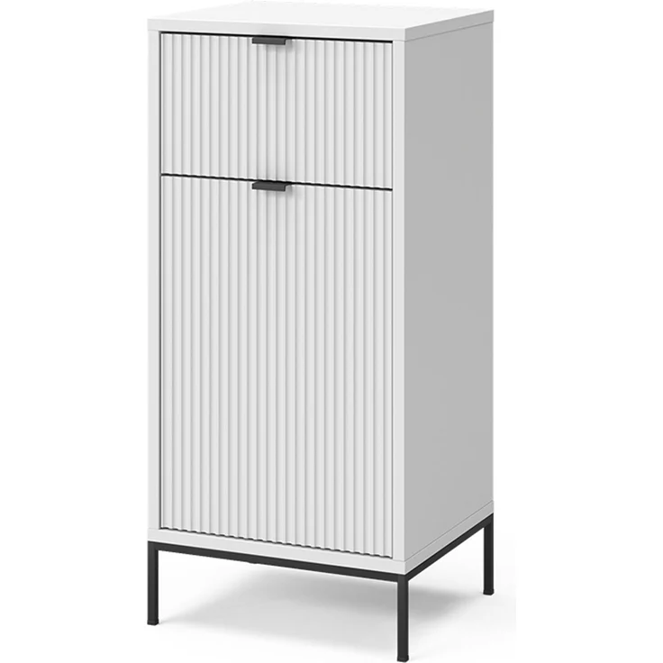 Badschrank Eliza Weiß 40 x 87 cm mit Tür und Schublade Vicco – Bild 1