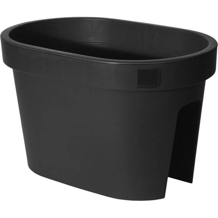 Spetebo Blumentopf Balkon Blumentopf OVAL - klein / anthrazit (Stück, 1 St, Pflanztopf), Kunststoff Pflanzkasten zum Einhängen – Bild 4
