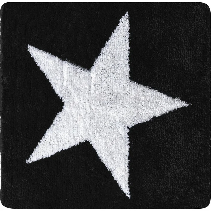 Ridder Badematte Star schwarz, Höhe 55 mm, 100% Polyester-Microfaser – Bild 1