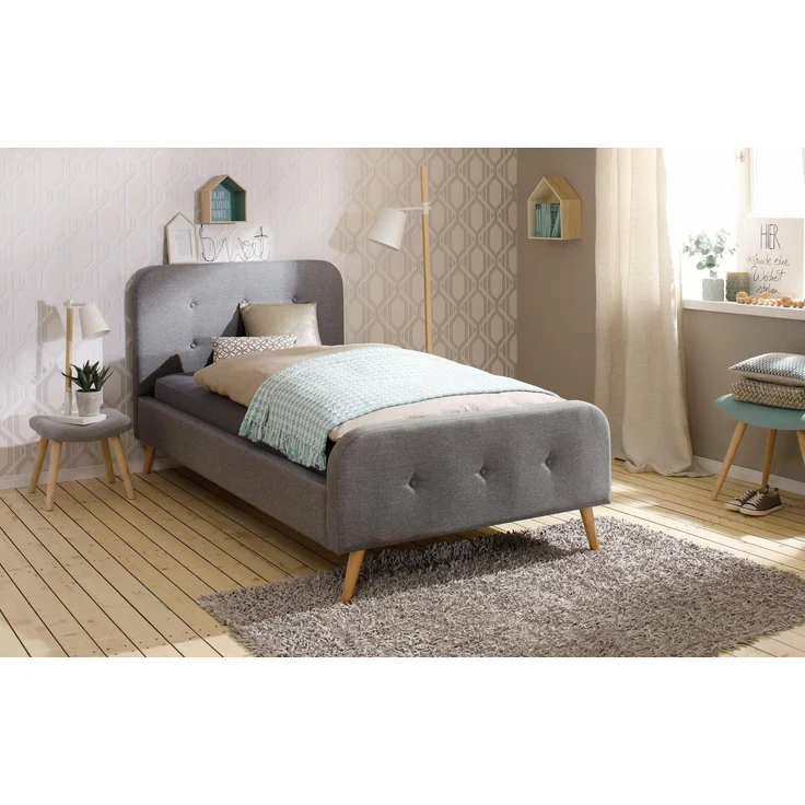 Home affaire Polsterbett Amrum, mit aufwendiger Knopfleiste am gepolstertem Kopf-und Fußteil – Bild 1