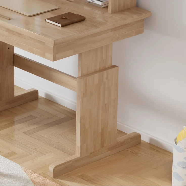 ZUBALIYA klappbare Tischplatte / Kindertisch, mit sicherheitszertifiziert und buchstütze, fürs Kinderzimmer, Massivholz, Samt, Natur – Bild 22