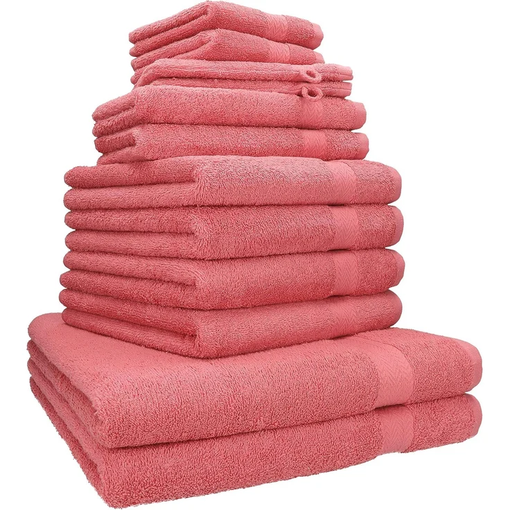 Betz Handtuch Set 12er Handtuch-Set PREMIUM, 100% Baumwolle (Set, 12-St), 2 Duschtücher 4 Handtücher 2 Gästetücher 2 Seiftücher 2 WH
