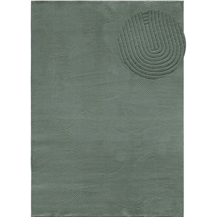TaraCarpet Teppich TaraCarpet Homestyle 390 Wellen, rechteckig, Höhe: 10 mm, Felloptik hoch-tief weich waschbar Welle hellgrün 50x80 – Bild 4