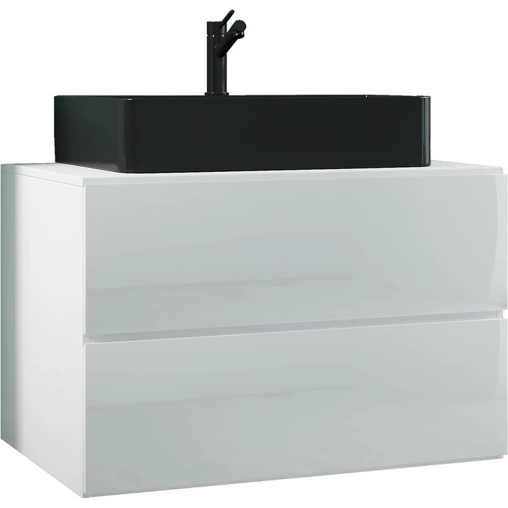 VCM Badmöbel Waschtisch Lendas 919536 Weiß H. 52 x B. 80 x T. 52 cm – Bild 1
