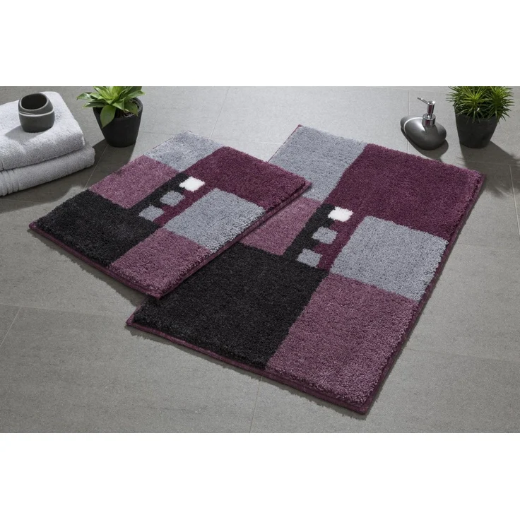 GRUND MERKUR Badematten 2er-Set 40x50 cm & 50x80 cm Beere – Bild 1